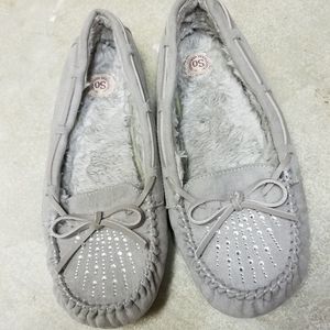 SO rhinestone moccasins